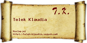 Telek Klaudia névjegykártya